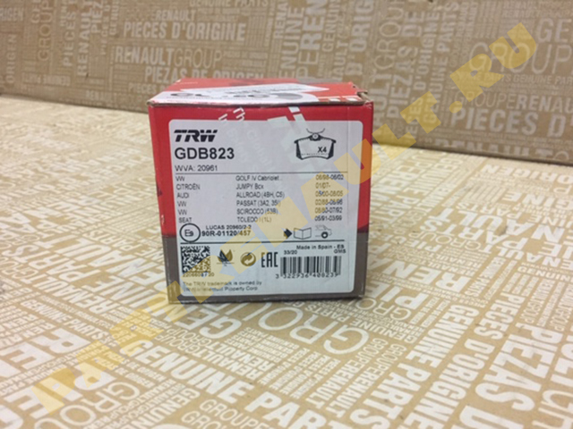 колодки тормозные задние trw_gdb823 (аналог) 440602466R, 440605713R, 440605839R * для Рено Флюенс